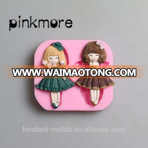 G005 Girl in skirt Cake Mould Fondant Chocolate Silicone Baking Mold Fondant Cake Decorative Molds